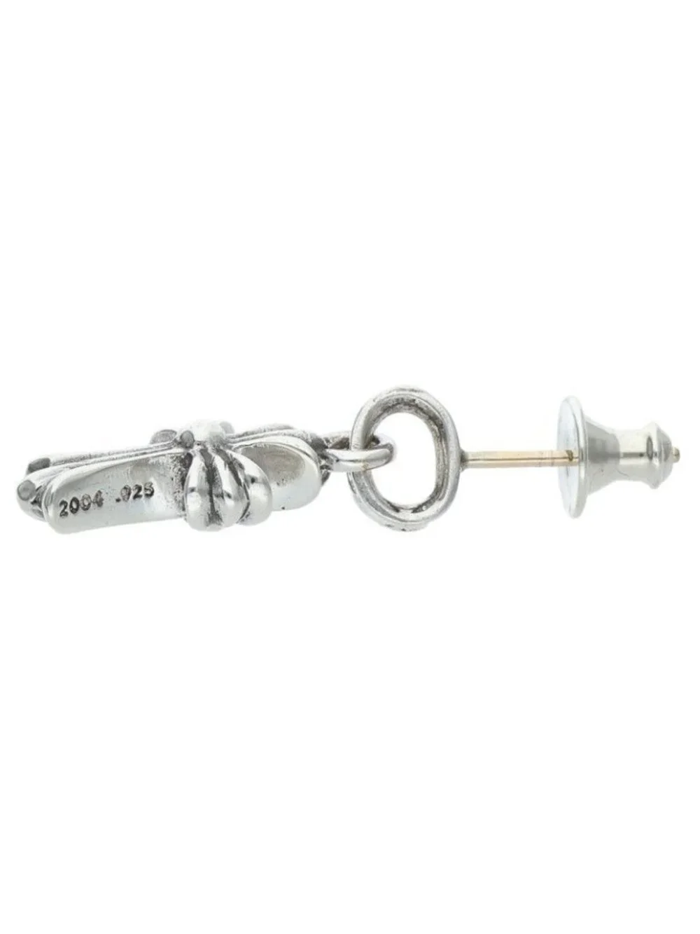 Chrome Hearts Bby Pprchn Baby Fat Drop Silver Earrings